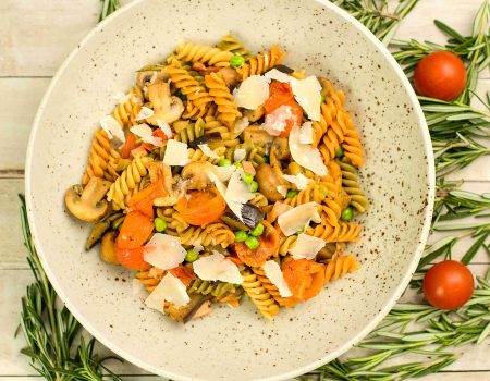 Zeleninové fusilli s pancettou